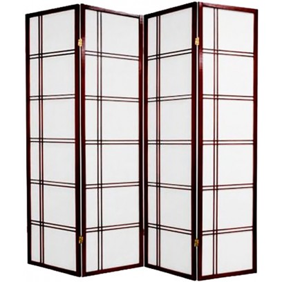 Geometric Cherry 4 Panel  Shoji Screen